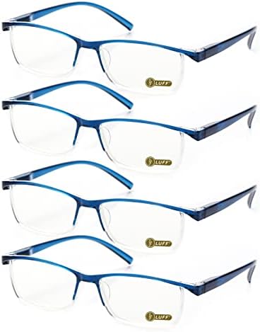 LUFF 4pairs Okuma Gözlükleri Bilgisayar Gözlükleri, Gri UV Filtreleyebilir