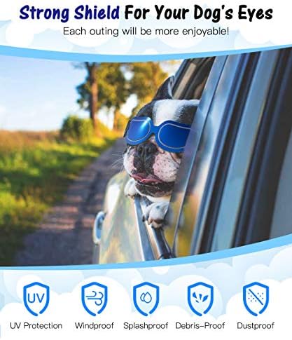 VavoPaw Köpek Güneş Gözlüğü, Köpek Gözlük, ayarlanabilir Bant Küçük Köpek Gözlük Su Geçirmez Rüzgar Geçirmez UV Koruma için Küçük