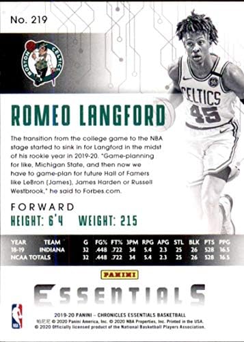2019-20 Panini Chronicles Essentials 219 Romeo Langford Boston Celtics RC Çaylak NBA Basketbol Ticaret Kartı