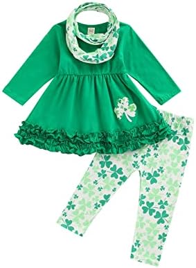 Aziz Patrick Günü Yürümeye Başlayan Kızlar 1 T 2 T 3 T 4 T 5 T Giysileri Kıyafetler Bebek Kız 6 12 M Tunik Elbise Üst + Yonca