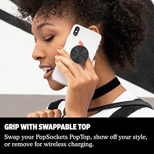 PopSockets: Telefonlar ve Tabletler için Değiştirilebilir bir Üst ile PopGrip Genişleyen Stand ve Kavrama - Backspin Alüminyum
