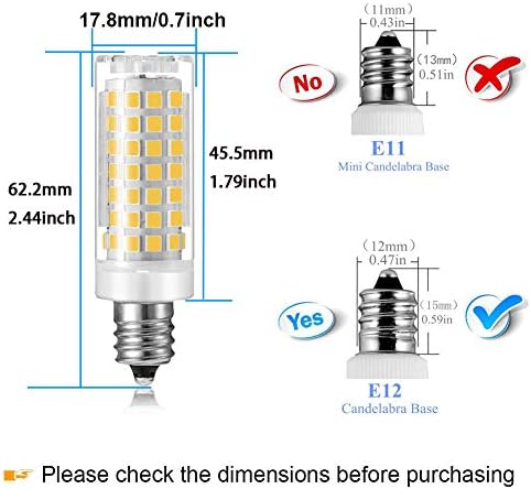 E12 LED Ampul Kısılabilir, 60 W Halojen Kx-2000 Bulbrite Değiştirme için tavan vantilatörü, avize, kolye ışık, Banyo Aydınlatma,