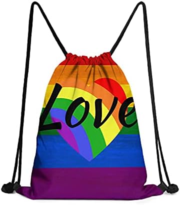 Ylısaa Eşcinsel Gurur Gökkuşağı Bayrağı İpli Paketi Eşcinsel Aşk Aşk Spor Çuval Sırt Çantası Omuz Çantaları Erkekler ve Kadınlar