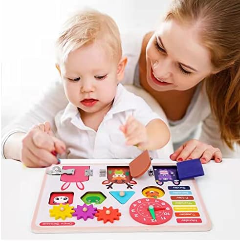 Meşgul Kurulu Montessori Oyuncaklar Bebekler için, Ahşap Aktivite Kurulu, Duyusal Oyuncaklar Hediyeler için 3 4 5 6 7 8 Yaşındaki