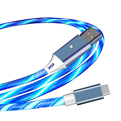 C Tipi Kablo,[ 4 LED Işık Modu] C Tipi Hızlı Şarj Kablosu, Dayanıklı TPE 3.3 ft USB A'dan USB C'ye Şarj Kablosu Samsung Galaxy,