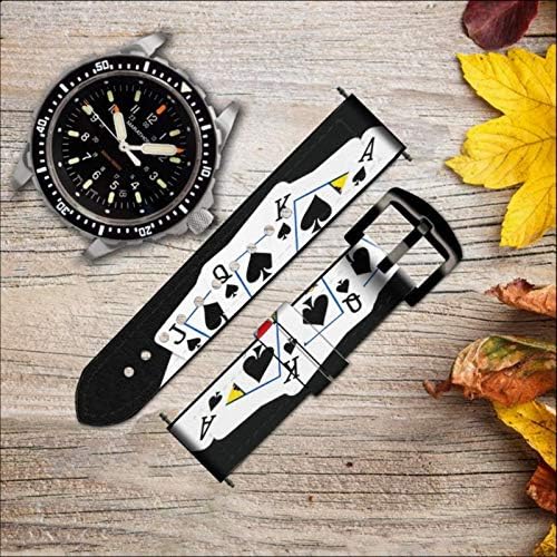 CA0145 Poker Kraliyet Düz Floş Deri ve Silikon akıllı saat Band Kayışı Kol Saati Smartwatch akıllı saat Boyutu (22mm)