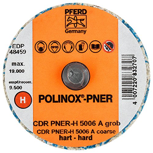PFERD 48459 Combidisc PNER Üniteli Hızlı Değişim Diski, Tip CDR, Alüminyum Oksit, 2 Çap, Kaba Kum, 19100 RPM (25'li Paket)