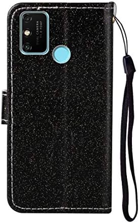 Cep Telefonu Kılıfı ıçin Büyük Huawei P Akıllı 2020 Glitter Toz Yatay Çevir Deri Kılıf Kart Yuvaları ve Tutucu ve Fotoğraf Çerçevesi