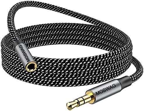 MOSWAG 10FT / 3 Metre 3.5 mm Uzatma Kablosu Ses Erkek Kadın Stereo Uzatma Adaptörü Naylon Örgülü Kordon Ev/Araba Stereoları için