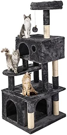 Büyük Kapalı Kedi Ağacı, Kedi Kulesi, Kedi Dairesi, Kedi Habitatı, Peluş Toplarla Çok Seviyeli Kedi Aktivite Merkezi
