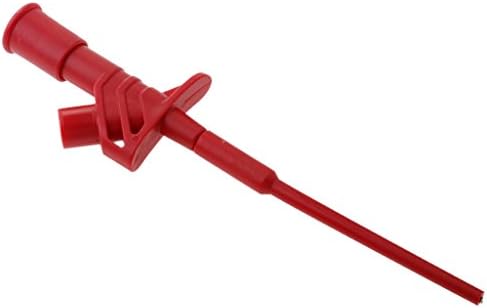Colcolo Plastik Multimetre Testi Kanca Klip Kapmak ile 4mm Soket-kırmızı