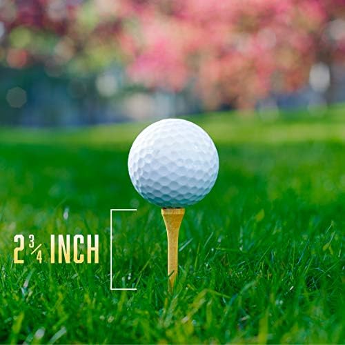 Wedge Guys PGA Onaylı Profesyonel Bambu Golf Tees 2-3/4 İnç - Ücretsiz Poker Chip Ball Marker-Ahşap Tees'den Daha Güçlü Biyolojik