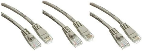 Cat5e Yüksek Hızlı LAN Ethernet Yama Kablosu, Takılmayan/Kalıplanmış Önyükleme, 2', Gri, 3'lü Paket (ED755683)
