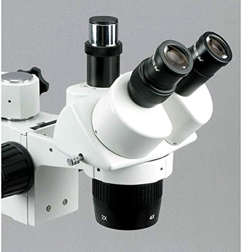 AmScope SW-3T24-FRL-3MT Dijital Trinoküler Stereo Mikroskop, wh10x Göz Mercekleri, 20X / 40X Büyütme, 2X / 4X Objektif, tek Kollu