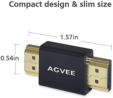 AGVEE [2 Paket] HDMI Erkek-Erkek Adaptör, HDMI Tip-A 2.0 4k @ 60HZ Çoğaltıcı Genişletici Konektörü, Metal Kabuk Uzatma Dönüştürücü