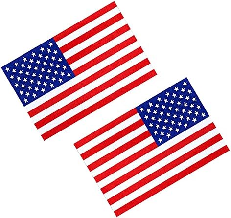 Amerikan Bayrağı Mıknatıs Çıkartması, 2 Paket 6. 1x3. 7 İnç ABD Bayrağı Çıkartmaları ile Yurtsever Yıldız Yansıtıcı Stripes Otomobil