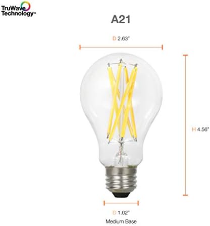 SYLVANİA LED TruWave Doğal Serisi A21 Ampul, 100W Eşdeğer, Verimli 13W, 1600 Lümen, Kısılabilir, Şeffaf, 2700K, Yumuşak Beyaz