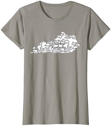 Kentucky T-Shirt Ben Bourbon Trail Harita Hediye Gömlek Ben Erkek Kadın