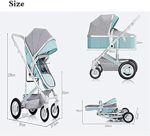 LXLA Alüminyum Alaşım Yüksek Peyzaj Bebek Arabası Iki Yönlü Hafif Katlanır Puset Pram Şok Emme Yenidoğan ve Çocuk Bebek Arabası