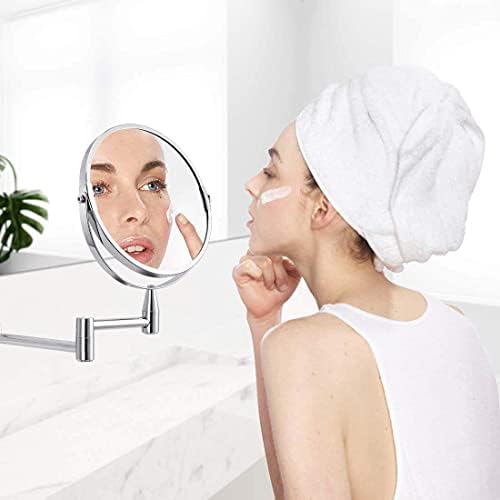 Nhlzj Temiz ve Parlak Makyaj Aynası Yuvarlak Makyaj Aynası, Çift Taraflı Makyaj Aynası 5X Büyütme, 360 Rotasyon, Makyaj Tıraş