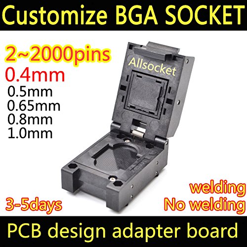 ALLSOCKET-BGA279-C-0.4 BGA SOKET, Özelleştirilmiş Soket Okuyucu IC Test Programlama Adaptörü 0.4 mm, 0.5 mm, 0.65 mm, 0.8 mm,