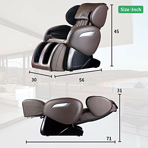 GXP BestMassage elektrikli tam Vücut Masaj koltuğu ayak silindiri sıfır yerçekimi w/ısı 55 (Renk: Kahverengi)