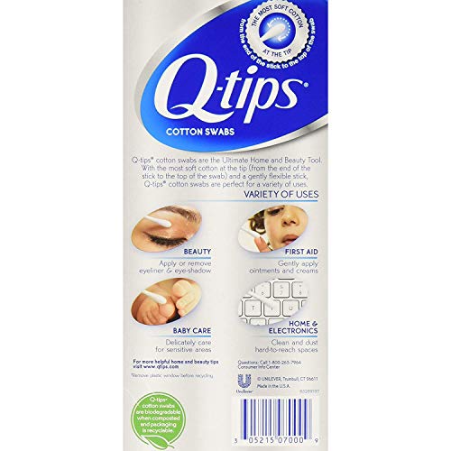 Q-tips Pamuklu Çubuklar Her biri 170 sayar (6 Değer Paketi)
