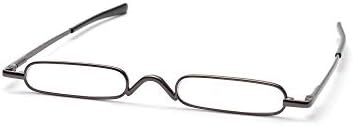 Ince Mini Metal okuma gözlüğü Kompakt Hafif Taşınabilir Okuyucular ile Gözlük Durumda + 1.0 Okuyucu Gözlük