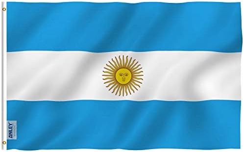 Anley Fly Breeze 3x5 Ayak Arjantin Bayrağı-Canlı Renk ve Solmaya Dayanıklı-Tuval Başlığı ve Çift Dikişli-Arjantin Ulusal Bayrakları