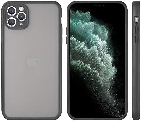 Buzlu Koruyucu Kamera Koruyucu Kılıf Kapak için Apple iPhone 11 Pro Max ile Siyah Trim