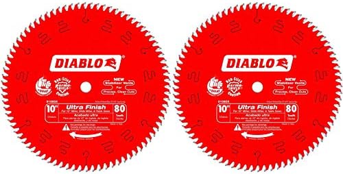 Freud D1080X Diablo 10-İnç 80-diş ATB Bitirmek Testere Bıçağı ile 5/8-İnç Çardak ve PermaShield Kaplama (2 Paketi)