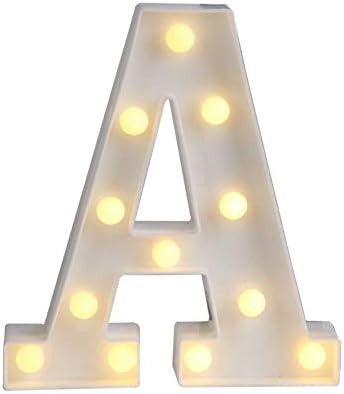 Ogrmar Dekoratif led ışık Up Numarası Mektuplar, beyaz Plastik Marquee numarası ışıkları Işareti Parti Düğün Dekor Pil Işletilen