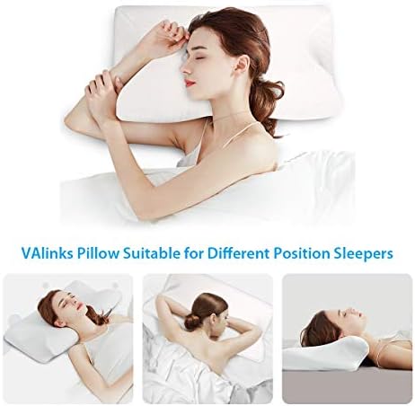 VAlinks Kontur Bellek Köpük Yastık, Boyun Ağrısı için Servikal Yastık, Yan Uyuyan için Ergonomik Ortopedik uyku yastığı Yatak