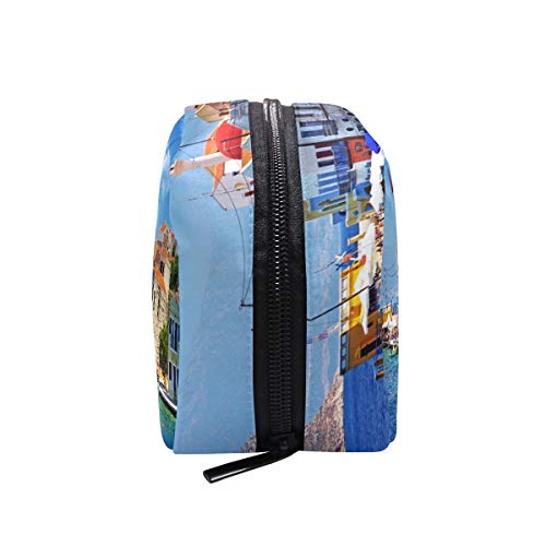 Unicey Yunanistan Peyzaj Makyaj Çantaları Taşınabilir Tote Kozmetik Çantası seyahat kozmetik düzenleyici makyaj çantası makyaj