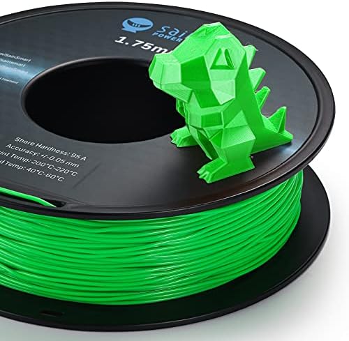 SainSmart Neon Renkli TPU, 1.75 mm Esnek TPU 3D Yazıcı Filamenti 800g, Boyutsal Doğruluk + / - 0.05 mm, Neon Yeşili