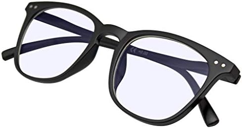 Amblem gözlük-mavi ışık engelleme okuma gözlüğü bilgisayar kadın erkek UV filtre gözlük (0.00, Siyah)