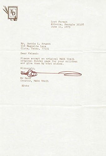 Ed Dodd-06/11/1973 İmzalı Mektup