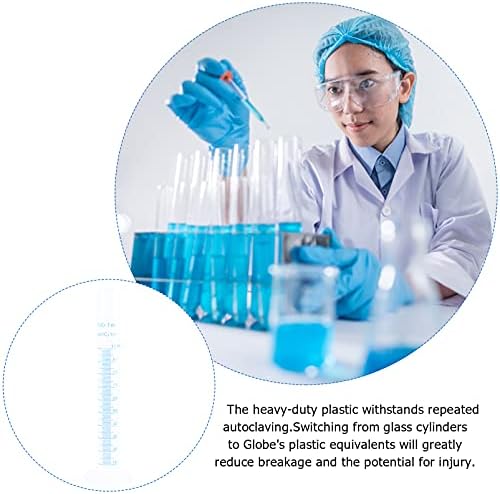 VORCOOL 100 ml ölçme tüpü Mezun Ölçme Silindiri Plastik ölçme silindiri Bilim Silindir Laboratuvar test Tüpleri Okul Eğitim Laboratuvarı