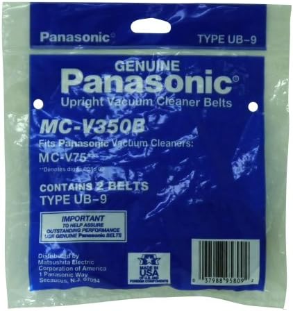 Panasonic MC-V350B Tipi UB-9 Yedek Dik Elektrikli Süpürge Kayışı, 2'li Paket