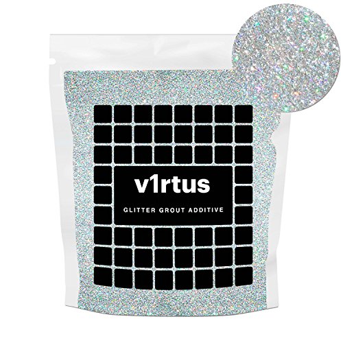 v1rtus Gümüş Holografik Glitter harç Kiremit Katkı 100g / 3.5 oz için ıslak Odası Banyo mutfak Sparkle bitirmek, kullanımı kolay.