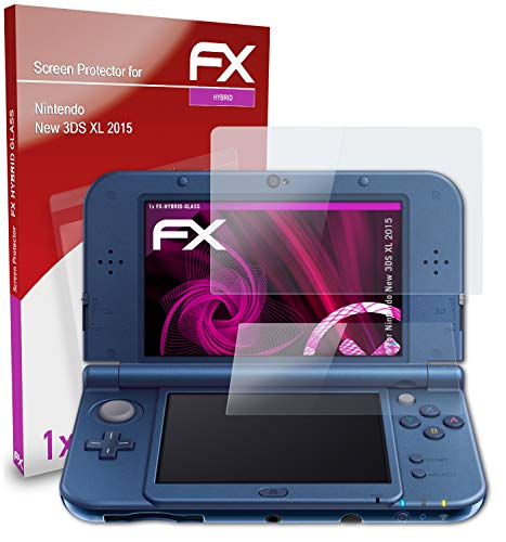 atFoliX Plastik Cam Koruyucu Film ile uyumlu Nintendo Yeni 3DS XL 2015 Cam Koruyucu, 9 H Hibrid-Cam FX Cam Ekran Koruyucu plastik