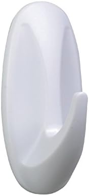 Command W17082 Plastik Kancalar, Su Geçirmez S (Oval, 500 g) 2 Kanca ve 4 Şerit – Beyaz Oval Orta Beyaz