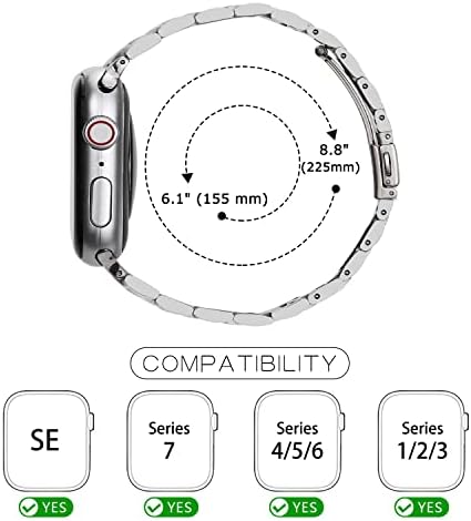 Tasıkar Band Apple saat bandı ile Uyumlu 41mm 40mm 38mm Premium Paslanmaz Çelik Metal Yedek Kayış Apple saat serisi ile Uyumlu