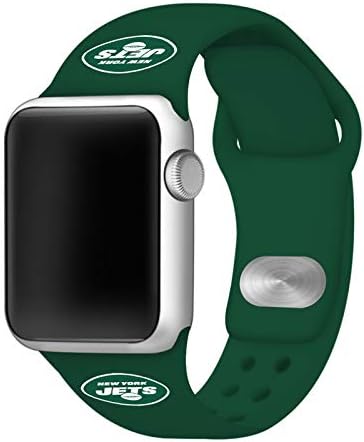 Oyun Zamanı New York Jets Silikon Saat Kayışı Apple Watch ile Uyumlu (42/44 / 45mm Yeşil)