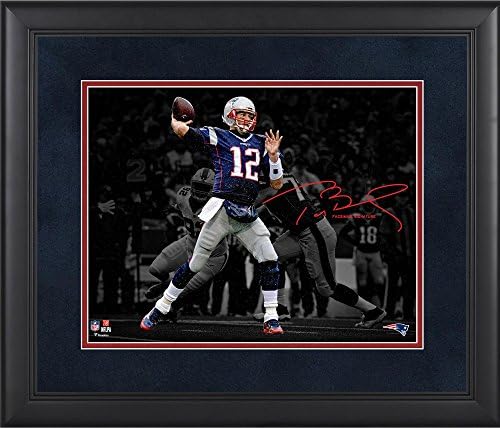 Tom Brady New England Patriots Çerçeveli 11 x 14 Spot Fotoğraf-Faks İmzası - NFL Oyuncu Plaketleri ve Kolajları
