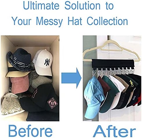 Şapka Organizatör, Şapka depolama Tutucu için Askı, (2 Paketi) 10 Klipler, şapka Askı, Şapka Organizatör için Beyzbol Kapaklar,