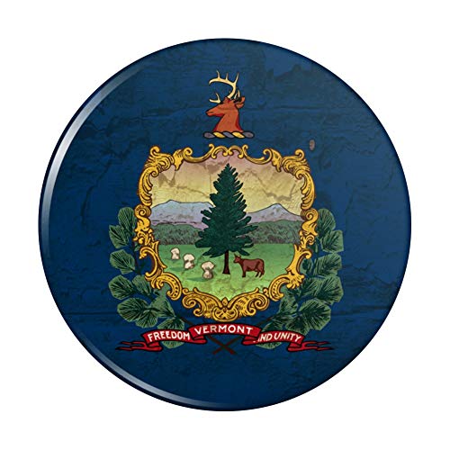 Rustik Vermont eyalet bayrağı sıkıntılı ABD kompakt cep çanta el kozmetik makyaj aynası