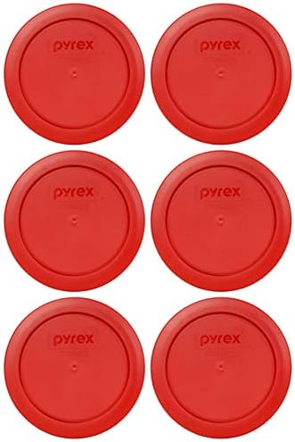 Pyrex 7200-PC 2 Bardak Haşhaş Kırmızı Yuvarlak Plastik Gıda Saklama Kapağı