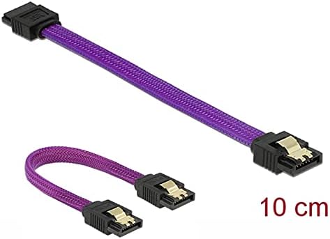 Konnektörler SATA 3.0 7-pin Veri 6Gb / s Kablo Düz Düz 180 Derece SSD Kablosu HDD Sabit Disk Veri Kablosu Mor Naylon Kılıf Kablosu