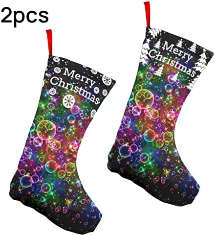 GLRTORE Parlak Güzel Renkli Sanat Noel Çorap 2 Paket 10 İnç,noel Çorap Noel Ağacı Şömine Asılı Çorap Noel Şeker Mevcut Çanta